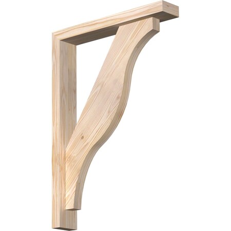 Ekena Millwork Funston Block Smooth Bracket w/ Offset Brace, Douglas Fir, 3 1/2"W x 20"D x 28"H BKT0402X20X28FST05SDF